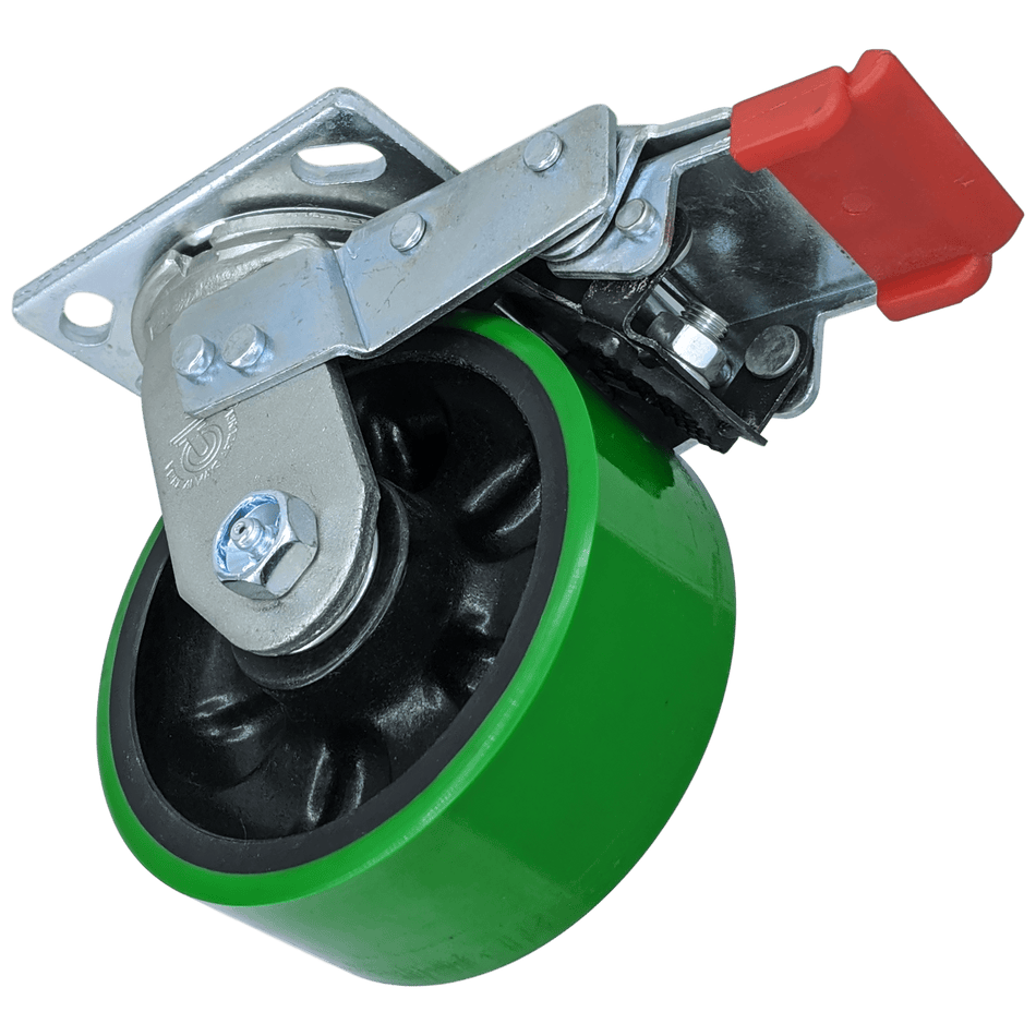 5" x 2" Polyon Maxrok Swivel Caster W/ Total Lock Brake - Durable Superior Casters - product view 2