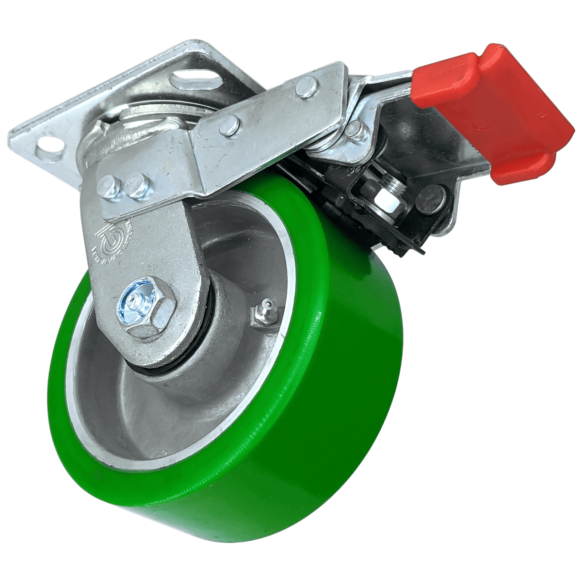 5" x 2" Polyon Aluminum Wheel Swivel Caster w/Total Lock Brake - 900 lbs. Capacity - Durable Superior Casters