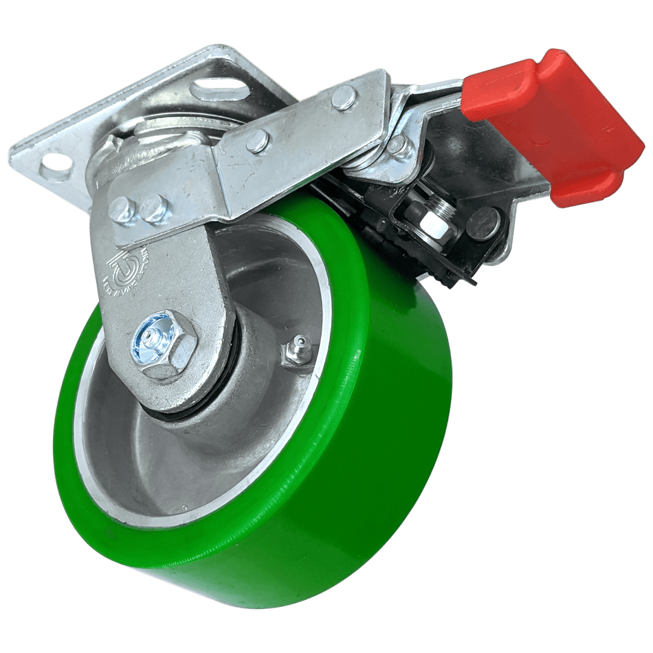 5" x 2" Polyon Aluminum Wheel Swivel Caster w/Total Lock Brake - Durable Superior Casters - product view 2