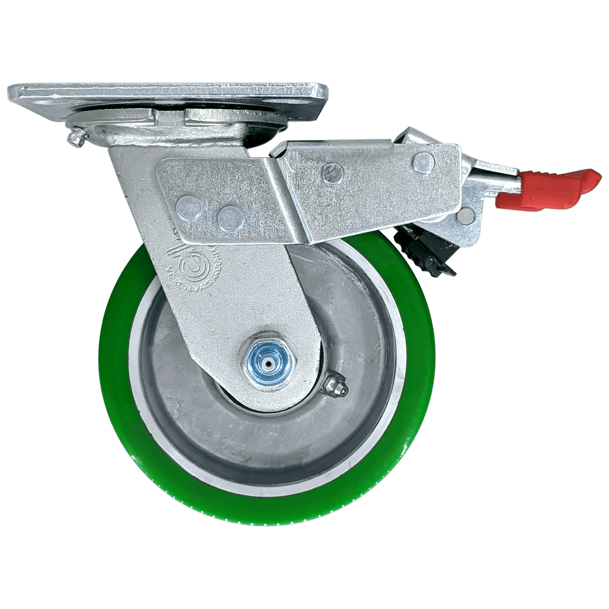 5" x 2" Polyon Aluminum Wheel Swivel Caster w/Total Lock Brake - 900 lbs. Capacity - Durable Superior Casters