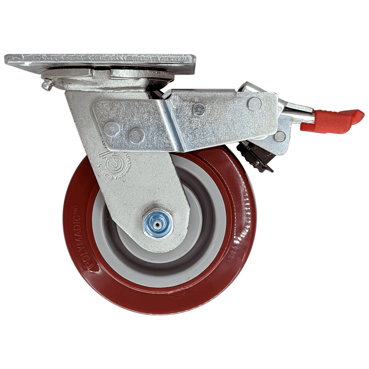 5" x 2" Polymadic Wheel Swivel Caster w/ Total Lock Brake - 750 lbs. Cap. - Durable Superior Casters