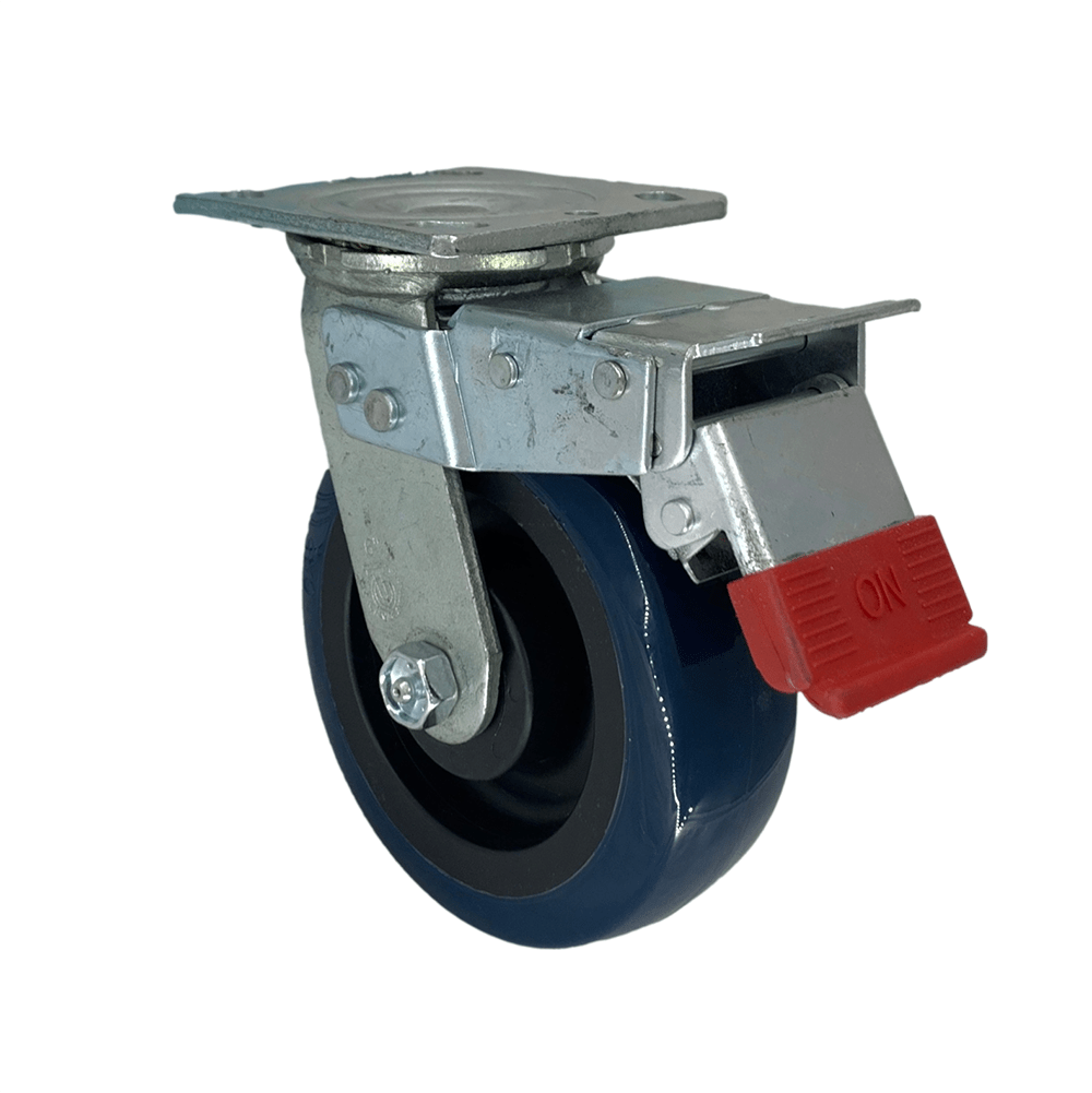 6" x 2" Poly-Pro Wheel Swivel Caster w/Total Lock Brake - 800 lbs. capacity - Durable Superior Casters