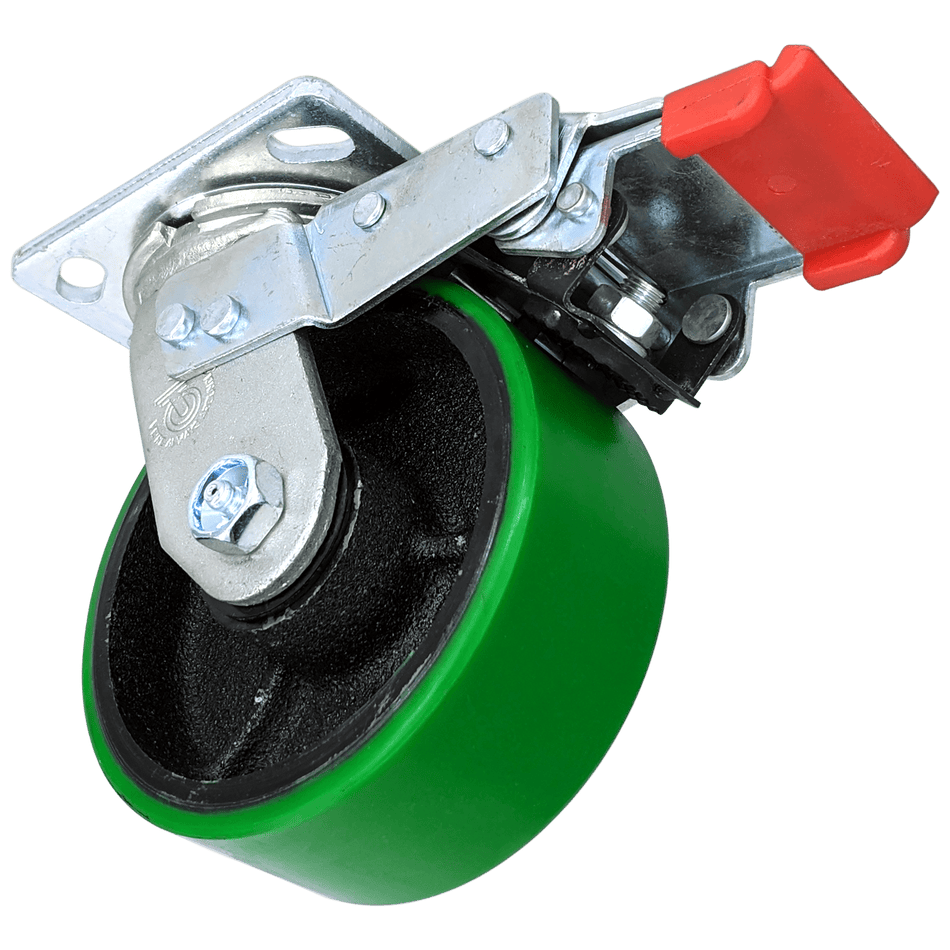 5" x 2" Polyon Cast Wheel Swivel Caster w/ Total Lock Brake - Durable Superior Casters - product view 2