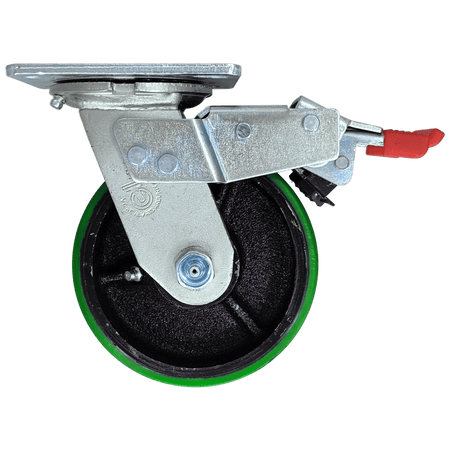 5" x 2" Polyon Cast Wheel Swivel Caster w/ Total Lock Brake - 1000 lbs. Cap. - Durable Superior Casters