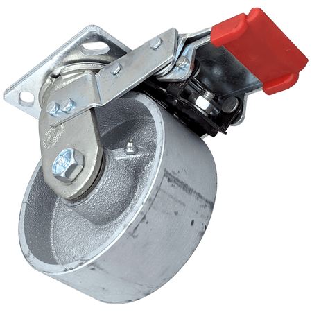 5" x 2" Semi-Steel Wheel Swivel Caster w/ Total Lock Brake - 1000 lbs. Cap. - Durable Superior Casters