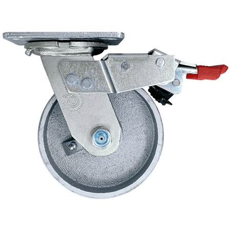 5" x 2" Semi-Steel Wheel Swivel Caster w/ Total Lock Brake - 1000 lbs. Cap. - Durable Superior Casters