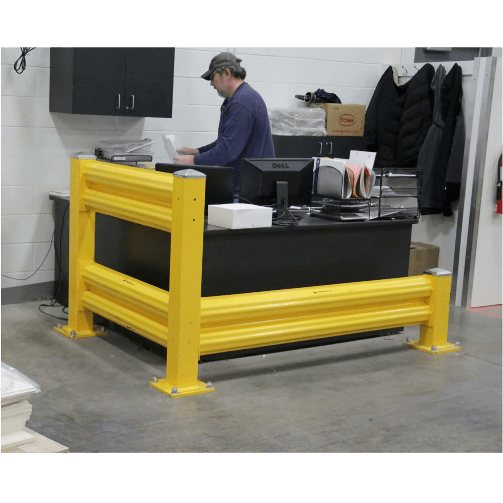 Heavy Duty Warehouse Double Guard Rail Add-On Unit - Handle-It