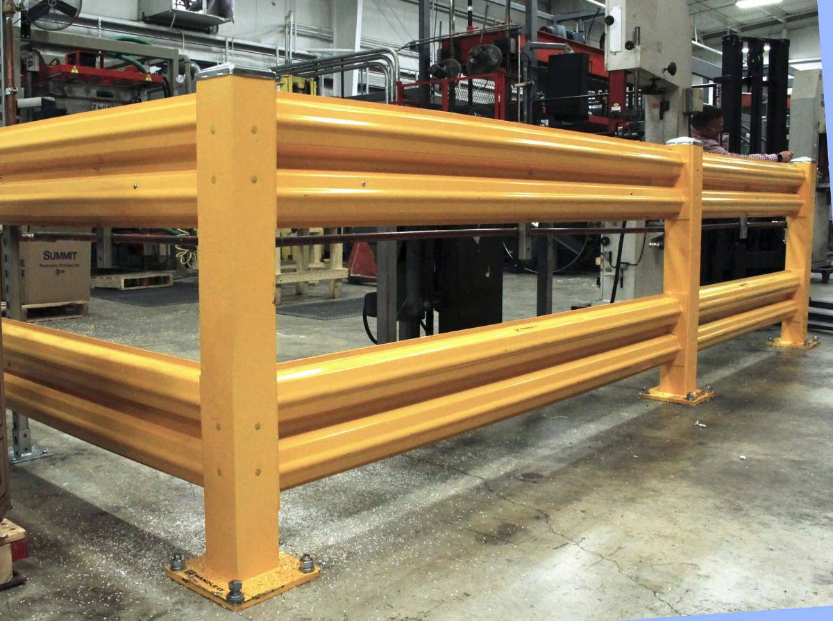 Heavy Duty Warehouse Double Guard Rail Add-On Unit - Handle-It