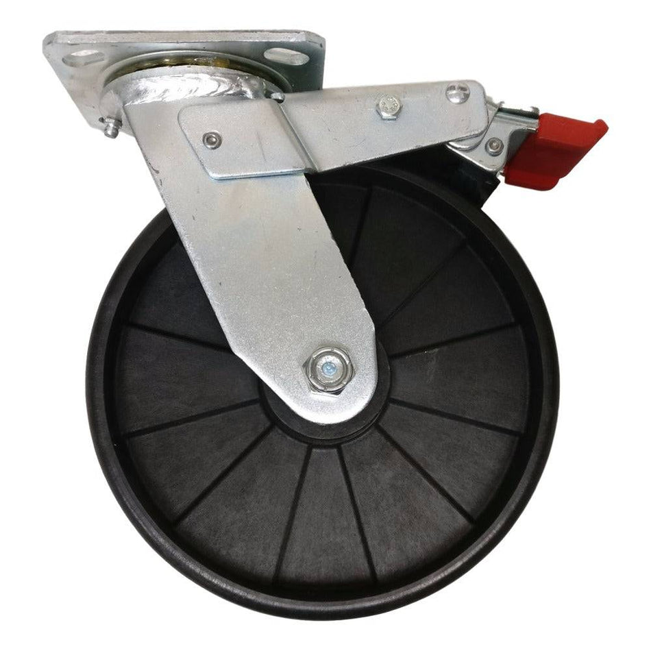 8" x 2" MaxRok Wheel Swivel Caster W/ Total Lock Brake - Durable Superior Casters