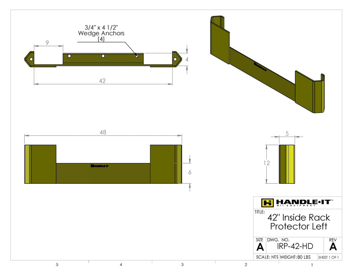 Double Ended Space-Saving End of Aisle Rack Protector - Handle-It