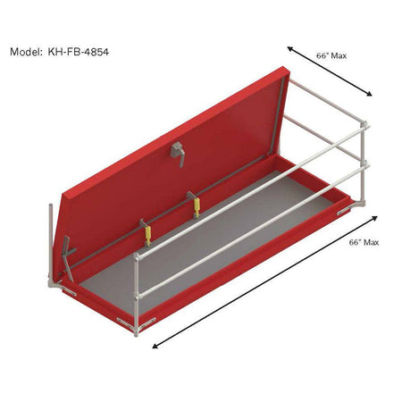 Roof Hatch Railing Kit - Hatch Opening to Side of Hinges - 66in x 66in - Kee Safety