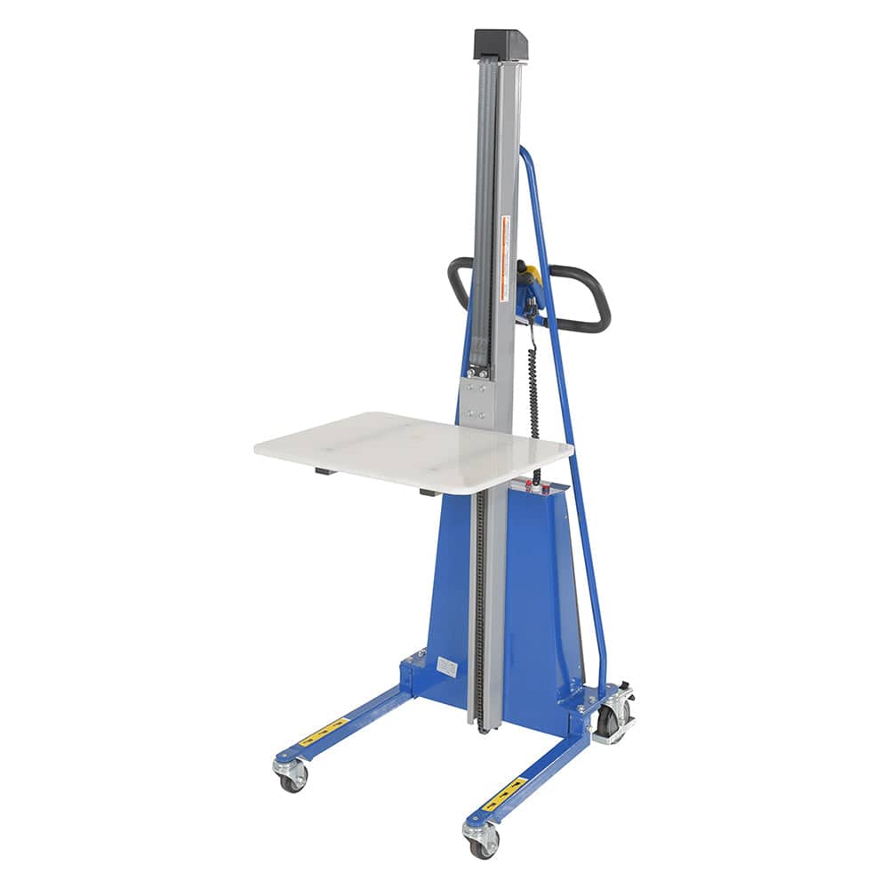 Steel DC Powered Work Position - 35 in x 24 in x 71 in - 330 lbs Capacity - Blue - Vestil