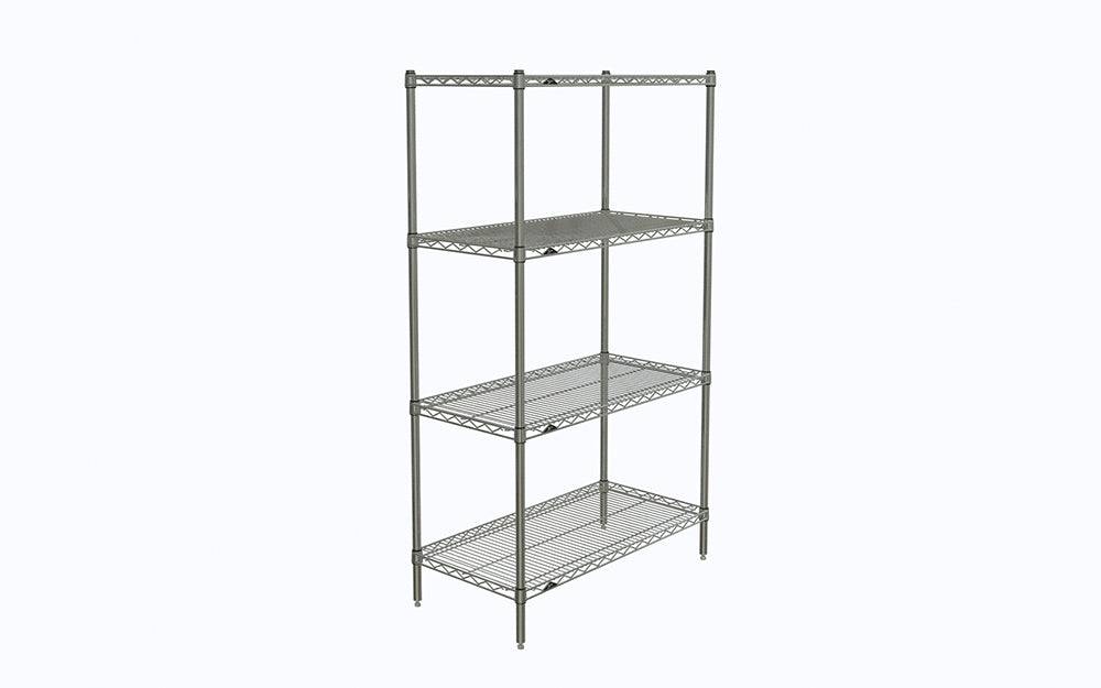 Metro - Super Erecta 4-Shelf Industrial Wire Shelving Starter Unit (Chrome) - Metro