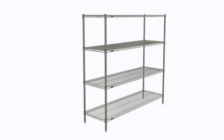 Metro - Super Erecta 4-Shelf Industrial Wire Shelving Starter Unit (Chrome) - Metro