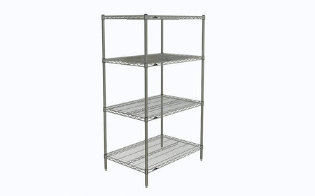 Metro - Super Erecta 4-Shelf Industrial Wire Shelving Starter Unit (Chrome) - Metro