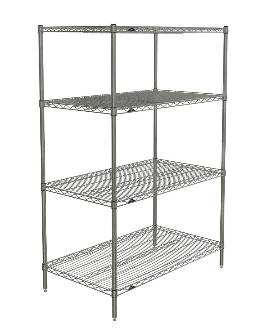 Metro - Super Erecta 4-Shelf Industrial Wire Shelving Starter Unit (Chrome) - Metro