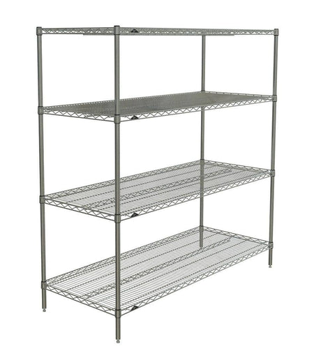 Metro - Super Erecta 4-Shelf Industrial Wire Shelving Starter Unit (Brite) - Metro