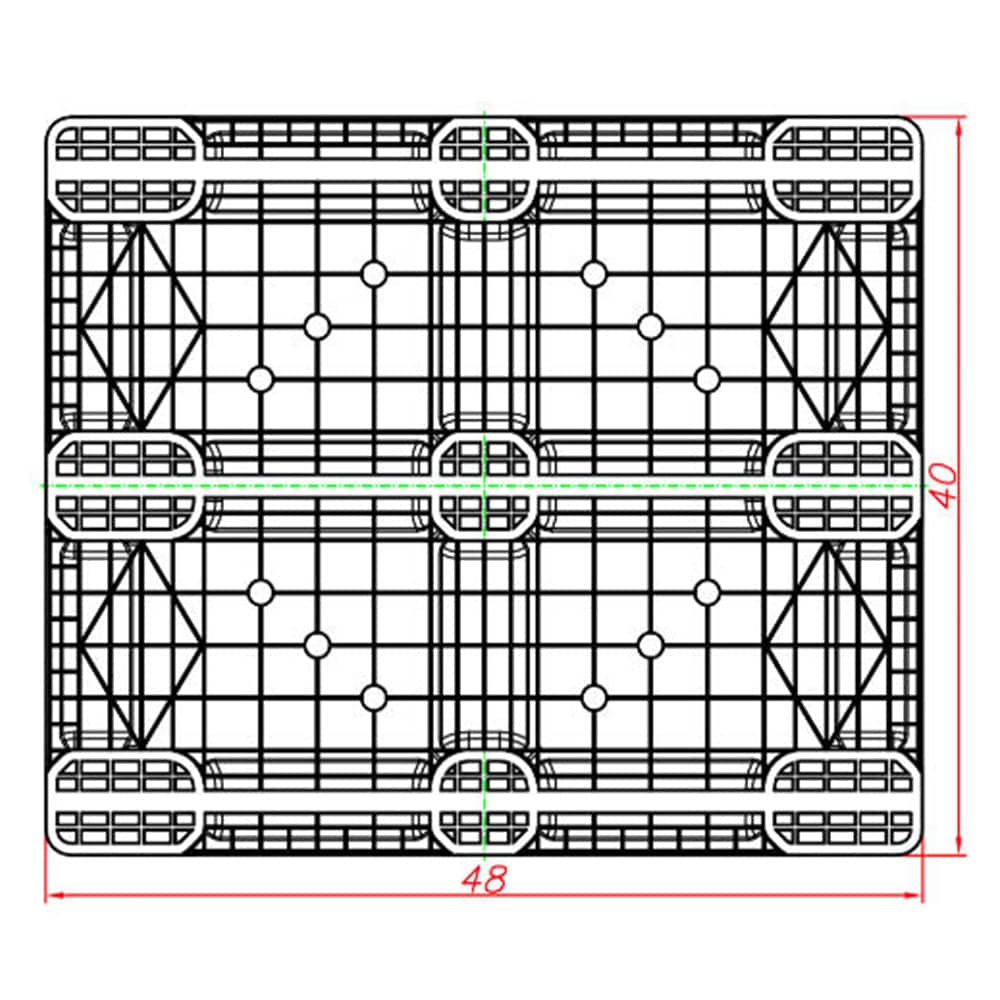 Food Grade Plastic Industrial Pallet 48" x 40" - 8,800 lbs. Static Load - Nelson