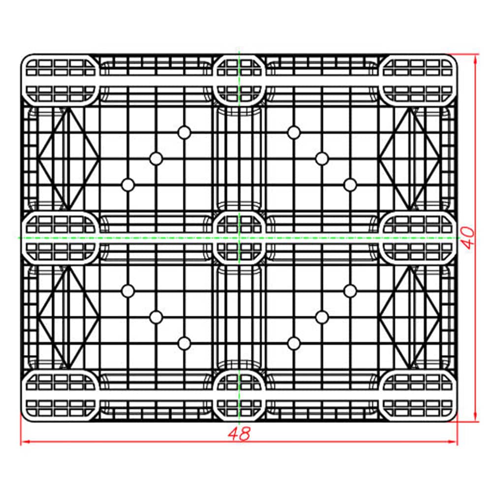 Plastic Industrial Pallet 48" x 40" - 8,800 lbs. Static Load - Nelson