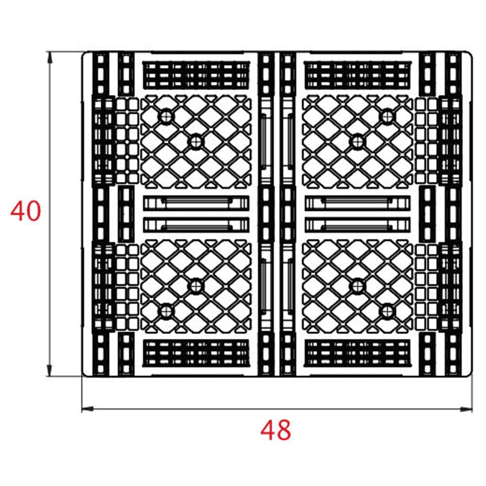 Stackable Rackable Plastic Pallet 48" x 40" - 7,054 lbs. Static Load - Nelson