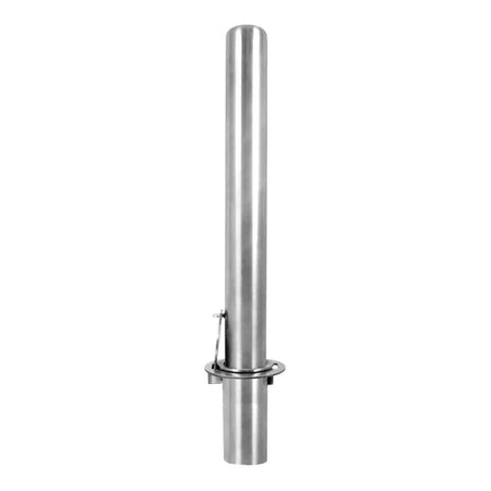 4" Removable Stainless Steel Bollard with Embedment Sleeve - S4 Bollards