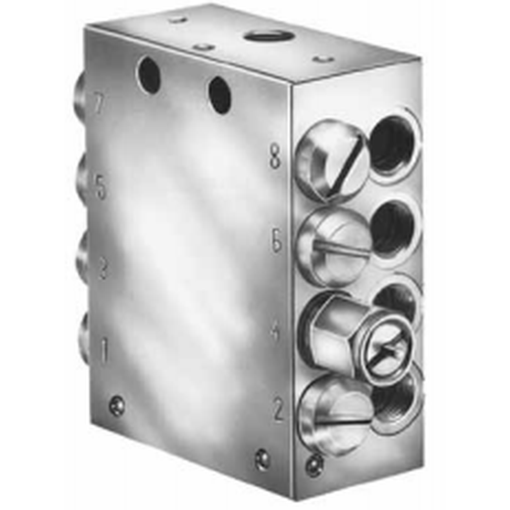 SSV Stainless Steel Divider Valve w/ 8 Outlets - Lincoln Industrial