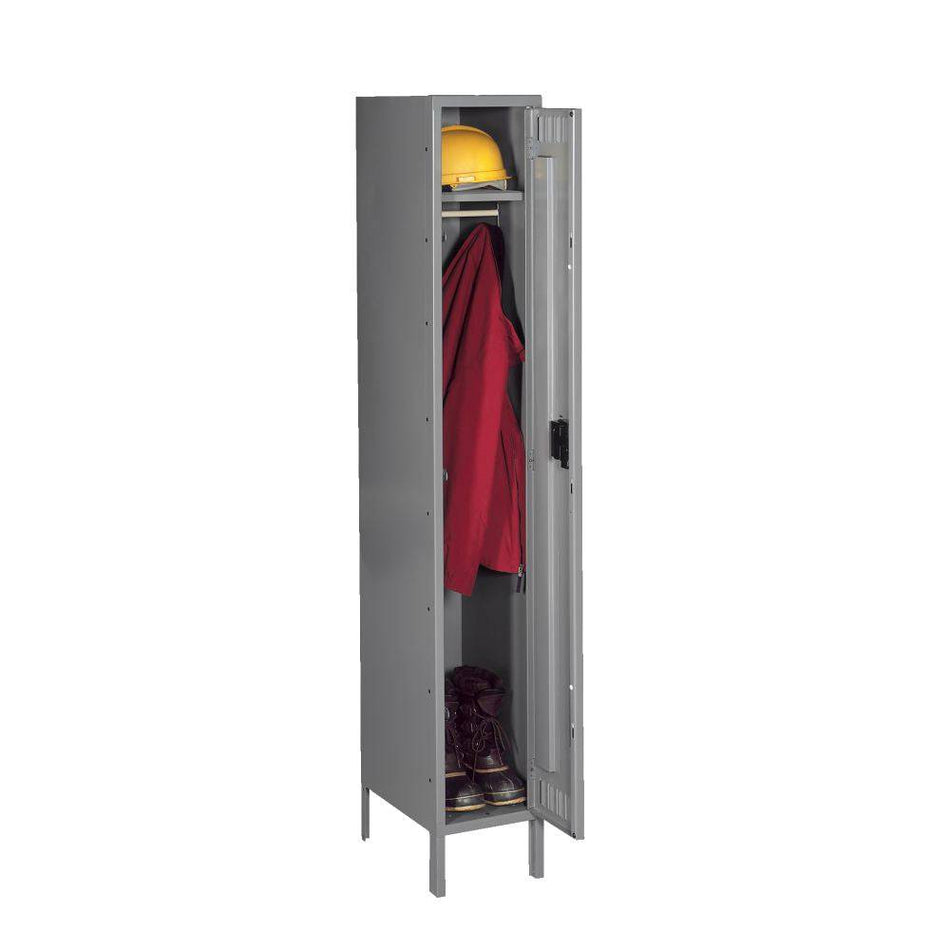 Single Tier 15"w x 18"d x 78"h Locker - One Wide w/ Legs (Unassembled) - Tennsco