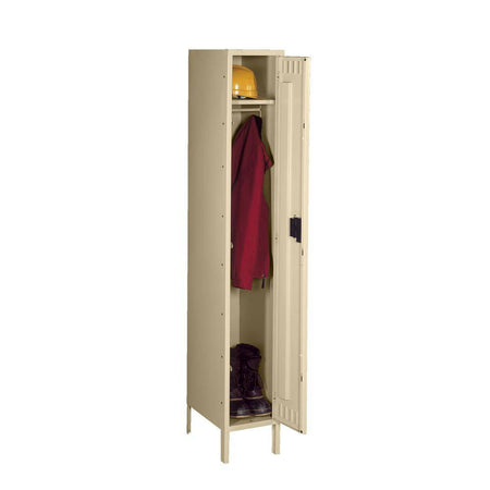 Single Tier 12"w x 18"d x 78"h Locker - One Wide w/ Legs (Unassembled - Tennsco