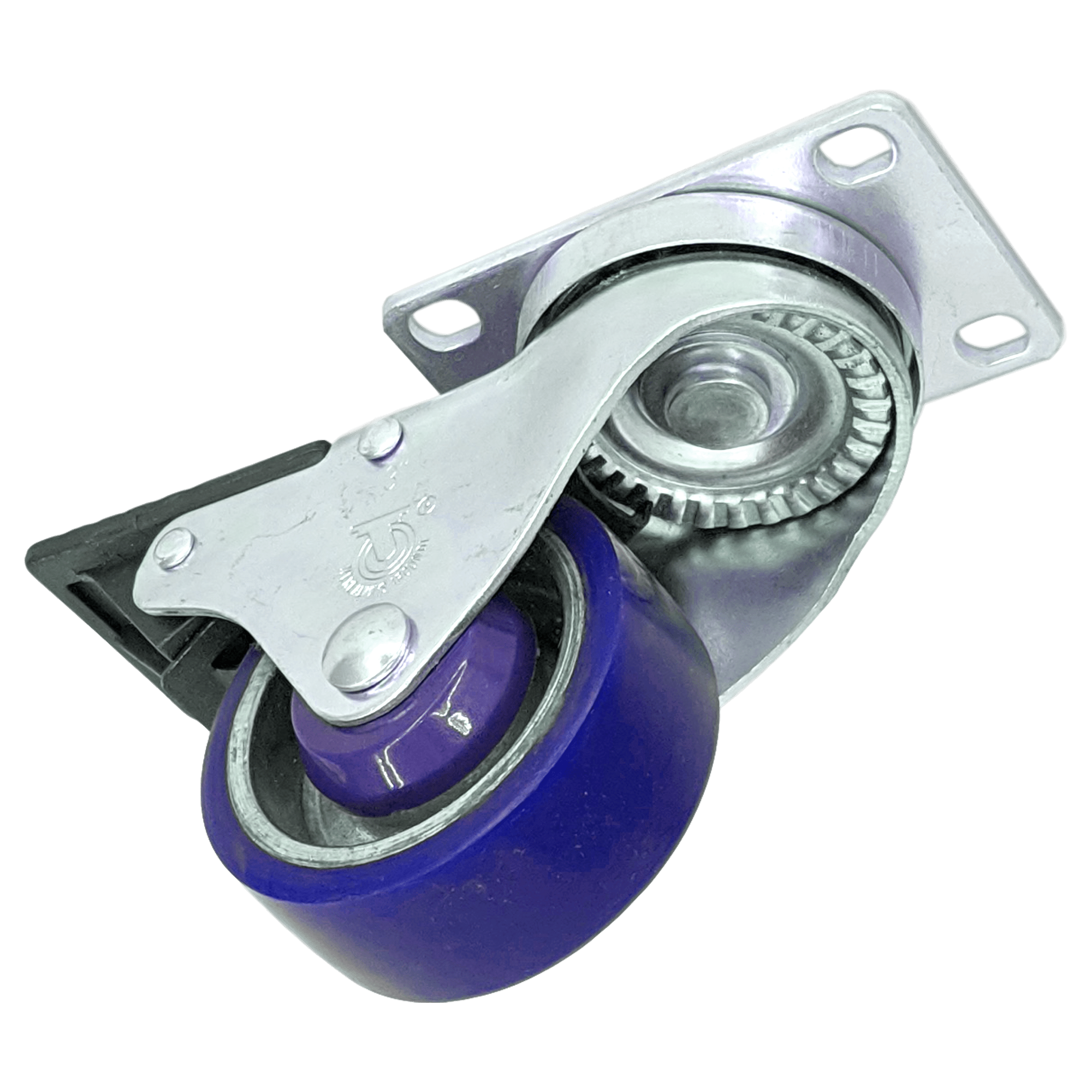 3" x 1-1/4" Polyon Aluminum Wheel Swivel Caster, Total Lock Brake - 350 lbs. Capacity - Durable Superior Casters