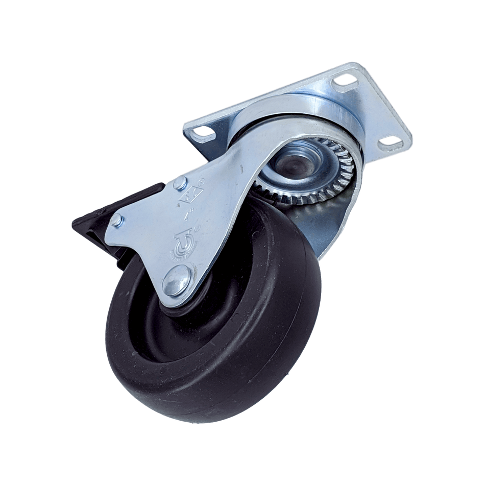 4" x 1-1/4" Polyolefin Wheel Swivel Caster w/ Total Lock Brake - Durable Superior Casters - product view 2