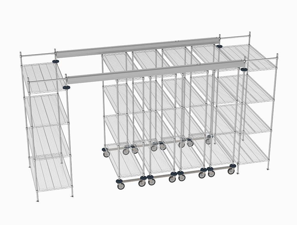 Metro - Top-Track Overhead Track Shelving Complete Kit - Metro