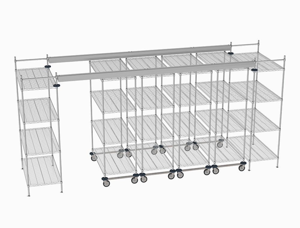 Metro - Top-Track Overhead Track Shelving Complete Kit - Metro