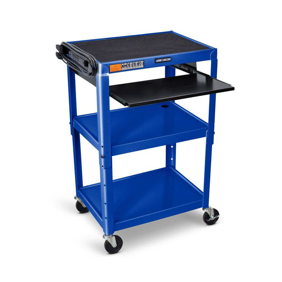 Adjustable Height Steel AV Cart (3 Shelves) - Luxor