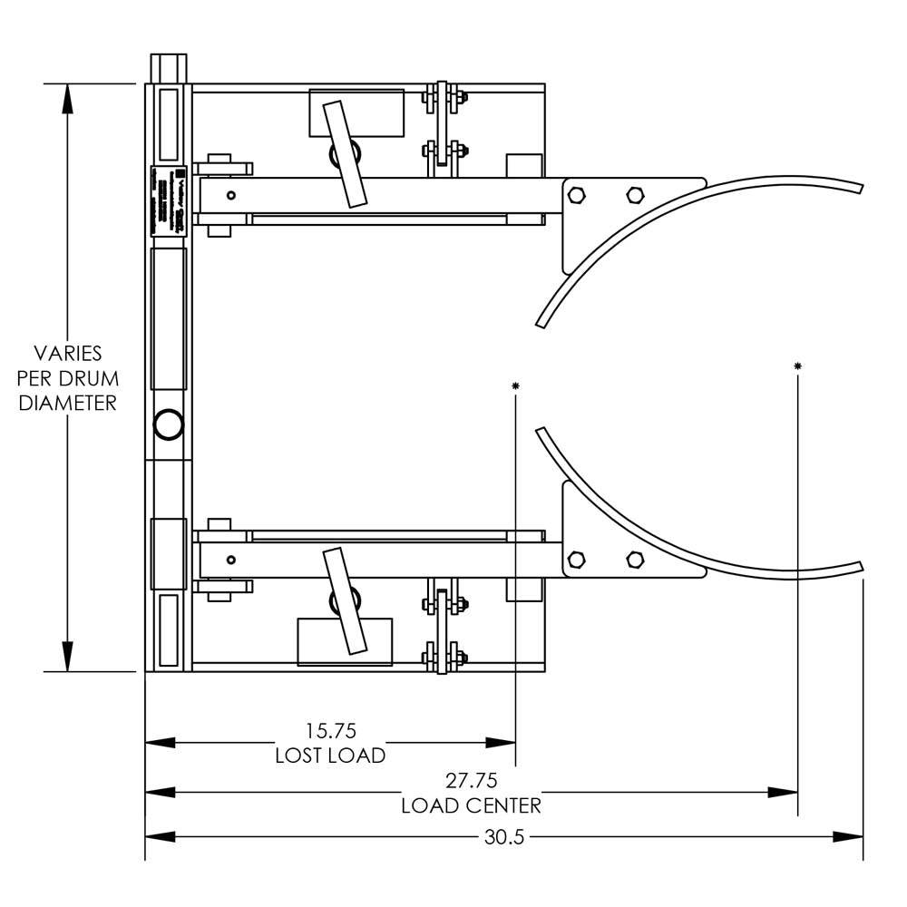 Valley Craft Plastic Drum Grabber Forklift Attachment - Valley Craft