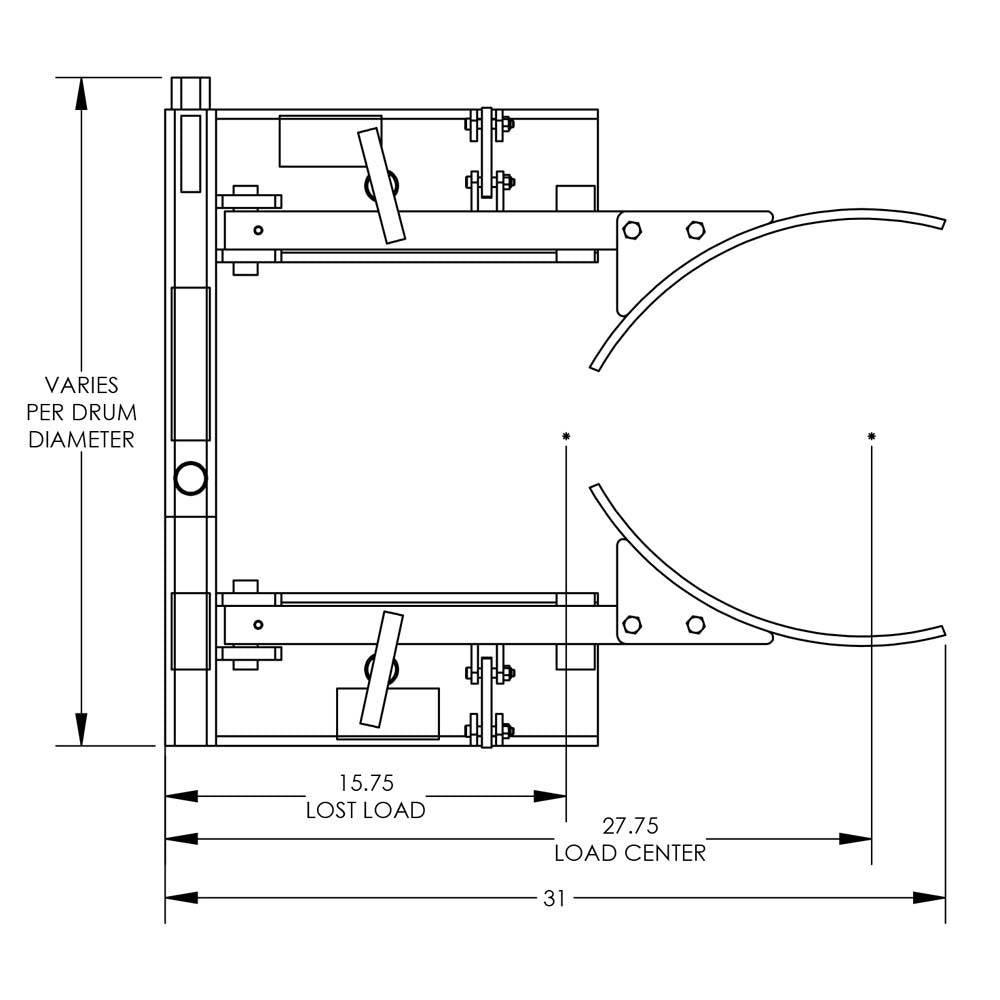 Valley Craft Steel Drum Grabber Forklift Attachments - Valley Craft