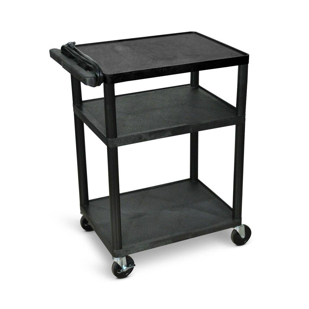 Plastic AV Cart 34"H (3 Shelves) - Luxor