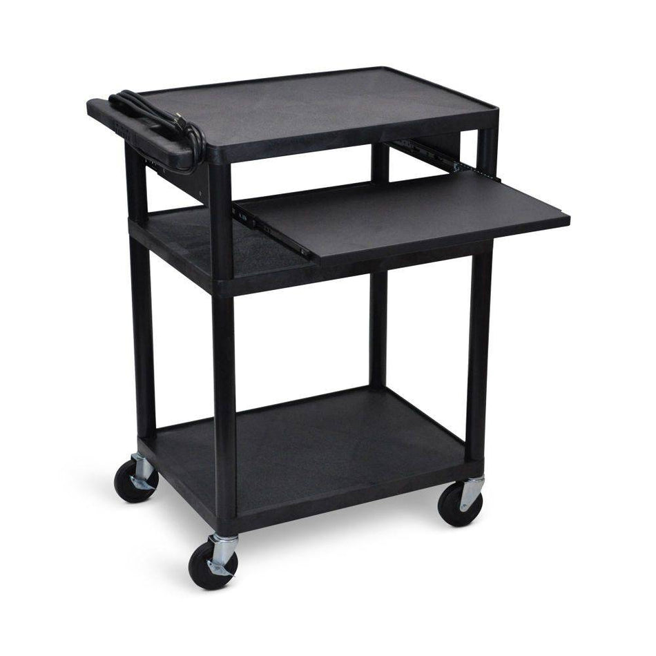 Plastic AV Cart 34"H (3 Shelves) - Luxor