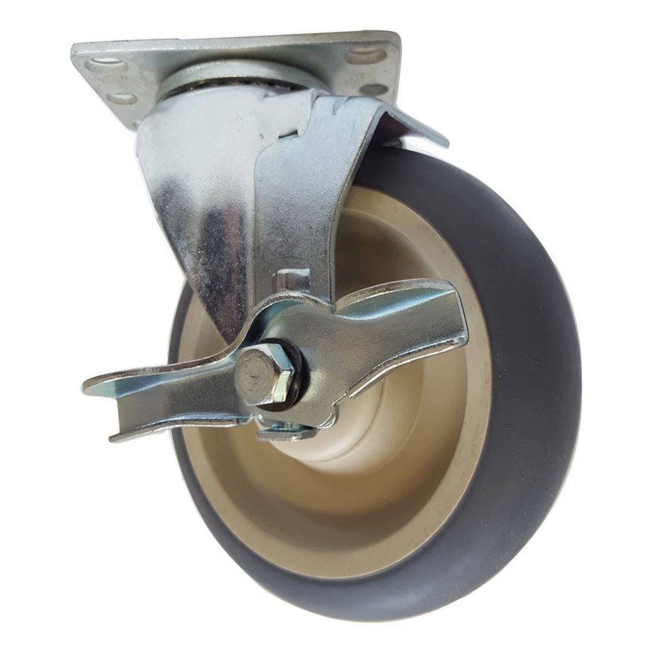 5" x 1-1/4" Thermo-Pro Wheel Swivel Caster W/ Brake - Durable Superior Casters