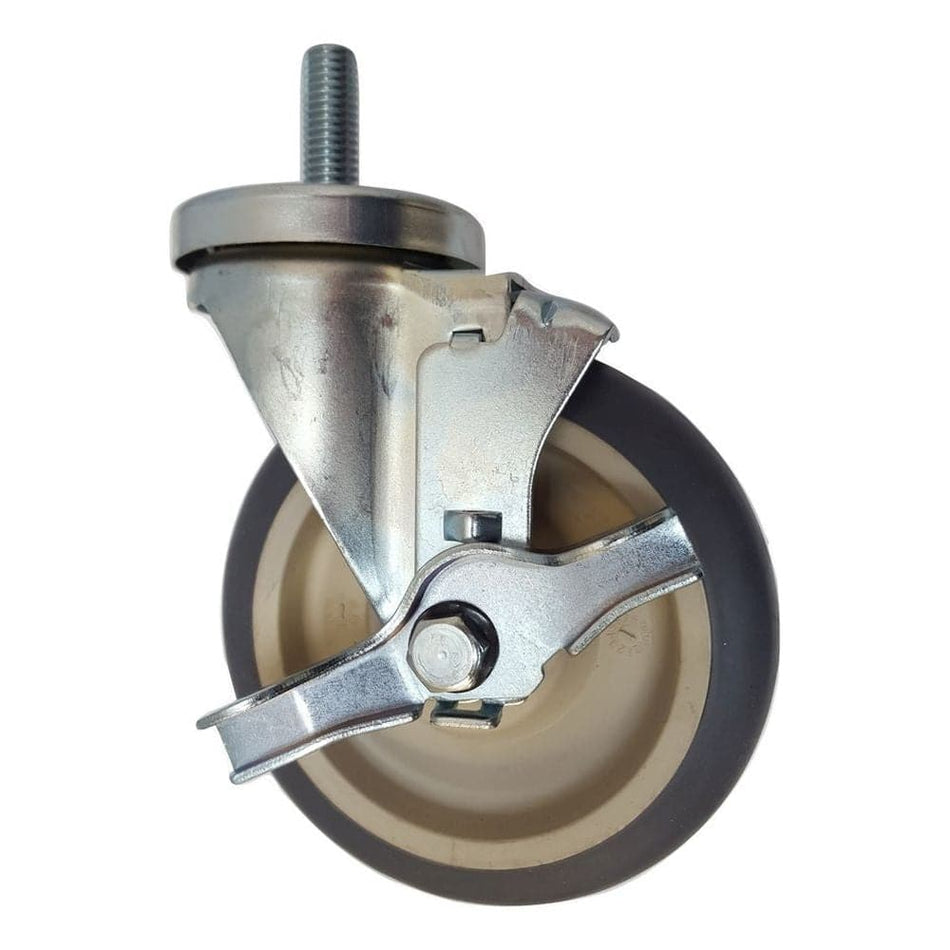 5" x 1-1/4" Thermo-Pro Threaded Swivel Stem Caster, Brake (1/2") 300 lbs. Cap - Durable Superior Casters - product view 1