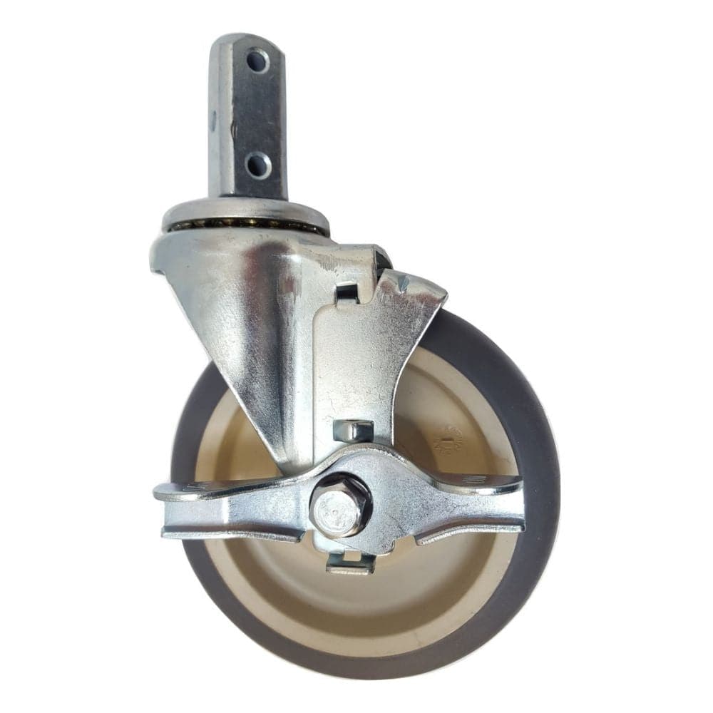 5" x 1-1/4" Thermo-Pro Wheel Square Swivel Stem Caster W/ Brake - 300 lbs. Cap. - Durable Superior Casters