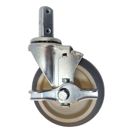 5" x 1-1/4" Thermo-Pro Wheel Square Swivel Stem Caster W/ Brake - 300 lbs. Cap. - Durable Superior Casters