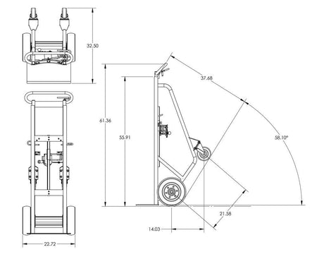 Valley Craft 4-Wheel Deluxe Commercial Hand Trucks, Spring-Loaded Frame - Valley Craft